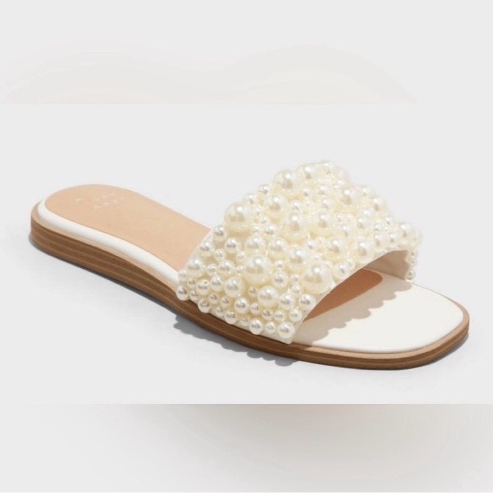 Women’s Pearl Slide Sandals with Memory Foam Insole